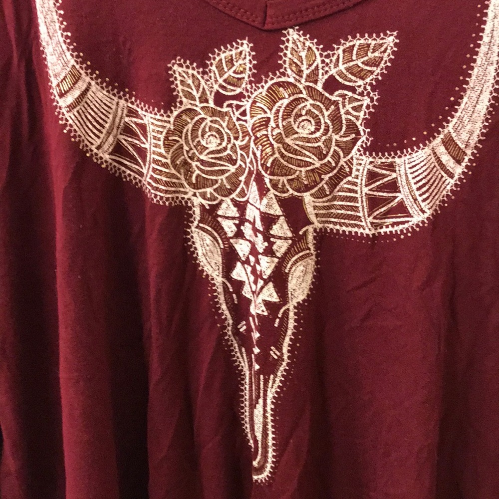 Steerhead/desert skull burgundy top sz 3xl! - Picture 2 of 2